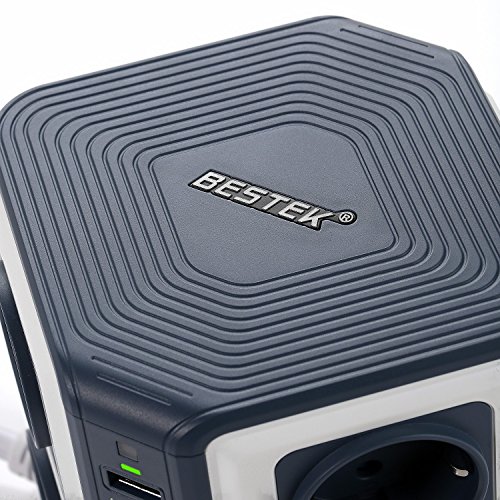 Obtener BESTEK Regleta Vertical de 8 Tomas y 6 Puertos de USB, Regleta
de 1500J Surge Protección, Regleta de 3600W/16A Revisión