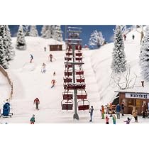 Kit De Modélisme FALLER 134003 – Télésiège Avec Maisons, Canons à Neige – Échelle HO 1:87 – 171 Pièces