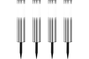 Heinstian Lampada Solare Giardino Esterno, 4 Pezzi Bianca Fredda Luci Solari per Esterni, Luci Giardino Energia Solare LED Impermeable Illuminazione Giardino Solare per Terra Cortile Prato Vialetto