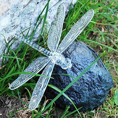 Solar Außenleuchte Garten LED Farbwechsler Kunststoff Stein mit Libelle Globo 33910 - 4