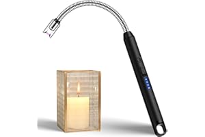 ‎LCFUN LcFun Stabfeuerzeug, Lichtbogen Feuerzeug Elektrisch, Elektrisches Feuerzeug Lang Winddicht USB Feuerzeuge für Küche Camping Feuerwerk (Schwarz)