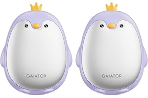 Gaiatop Scaldamani magnetici ricaricabili, confezione da 2 pezzi, 3 impostazioni tascabili, a forma di pinguino, riscaldatore elettrico portatile riutilizzabile per campeggio, caccia, golf, regali per