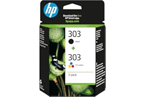 HP 303 3YM92AE, Negro y Tricolor, Cartuchos de Tinta Originales, Pack de 2, compatible con impresoras de inyección de tinta HP Tango y Tango X; Envy 6220,6230,7130,7830