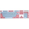 WinCheer 104 PBT Keycaps Set Translucent Backlit keycap with Key Puller Compatible with Cherry Mx Switch Key Cap DIY Mechanical Keyboard (Blue Pink)