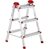 Ayyıldız &Ccedil;ift &Ccedil;ıkışlı Katlanabilir Ev Tipi Merdiven 3+3 Basamak Galvanizli
