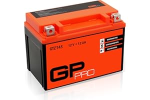 GP-PRO GTZ14S 12V 12 Ah GEL Batería de arranque (parecido a YTZ14-S / YTZ14S-BS) (Sin necesidad de mantenimiento / Sellado) Moto Acumulador