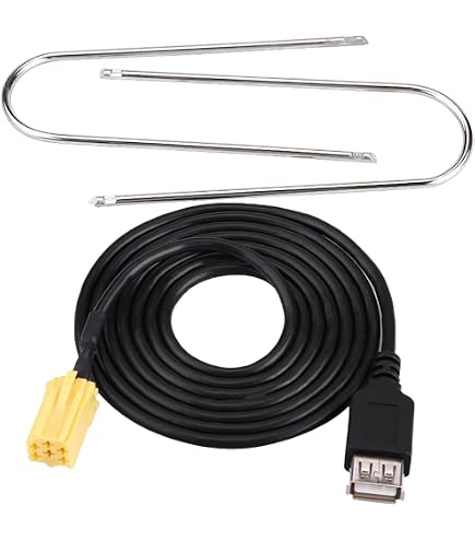 vhbw Cable Adaptador de Toma de Radio de Coche Compatible con VW Sharan 2 ( 2010+), T5 Caravelle/Multivan 2005+ vehículo, automóvil - 4 Pines a USB A