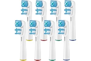 Dual Clean Brossettes de Rechange Orale B, Kisstta Têtes de Brosse à Dents de Rechange Compatible avec les Brosses à Dents Électriques OralB, Jusqu’à 100% d’élimination de la Plaque Dentaire (8)