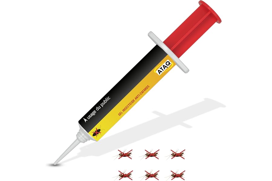 ATAQ - Gel Appât 10g Anti Cafards Puissant Professionnelle - Blattes - Insecticide - Éradicateur Efficace - Élimine Rapidemen
