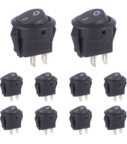 5 Interruttori A Bilanciere Marini | SPST 2 Pin | 250V 6A | Nero | Per Barche Ed Elettrodomestici - Foto 3