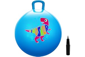 U&C Planet 45 cm Hüpfball mit Pumpe Hopper Ball für Kinder von 3-8 Jahren aufblasbare Space Hoppers Jump Ball Drinnen & Draußen,Dinasour blau