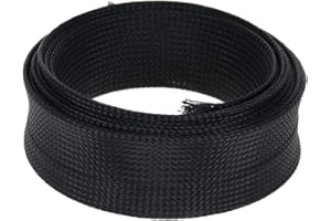 Othmro 1 gaine tressée extensible pour câble électrique haute température 3 m x 40 mm Noir