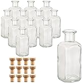 12x Glasflaschen 100 Ml Mit Korken - Apotheker Design Für Likör & Deko