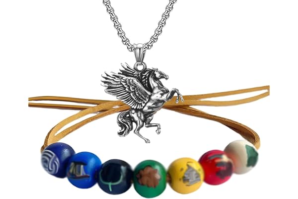 HJYZY Halv blod trä pärlarmband grekisk mytologi halsband cosplay anime kostym smycken tillbehör 2 st