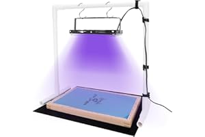 Caydo 50W LED UV Siebdruckleuchte mit Lichtständer und schwarzem Stoff, Kabelbinder und Anleitung für Siebdruck und Cyanotypen