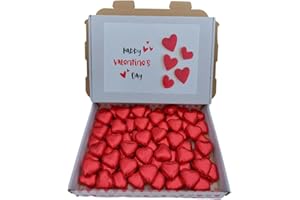 NILLKANTH Red/Silver Foil Wrapped Milk Chocolate Hearts Pack of 70 - Great for Valentines Day Gift Box, Wedding and Mother's Day (Red Heart, 70)