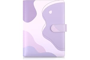 SKYDUE Archivador A5, Carpeta Anillas A5 En PU, Carpeta A5 Recargable, Carpetas Archivadoras A5, Cuaderno A5(Papel Interior No Incluido), Archivadores Para Oficina Escuela Y Viajes Trabajo(Morado)