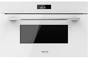 Cecotec Micro-ondes Encastrable Glass White de 34L Bolero Hexa MW703800 Glass White. 1450W, Mode Grill 1100W, Defrost, Auto Menu, Speed cooking, Minuterie, Contrôle Tactile