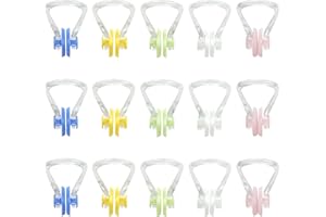 OHLING 15 Pcs Nose Clips Swimming, Nose Plug Waterproof Swim Pegs Silicone Training Swim Nose Protector Plug Reusable Pool Silica Gel for Kids Adults Beginners Free Divers Diving Surfing, Multi-Color