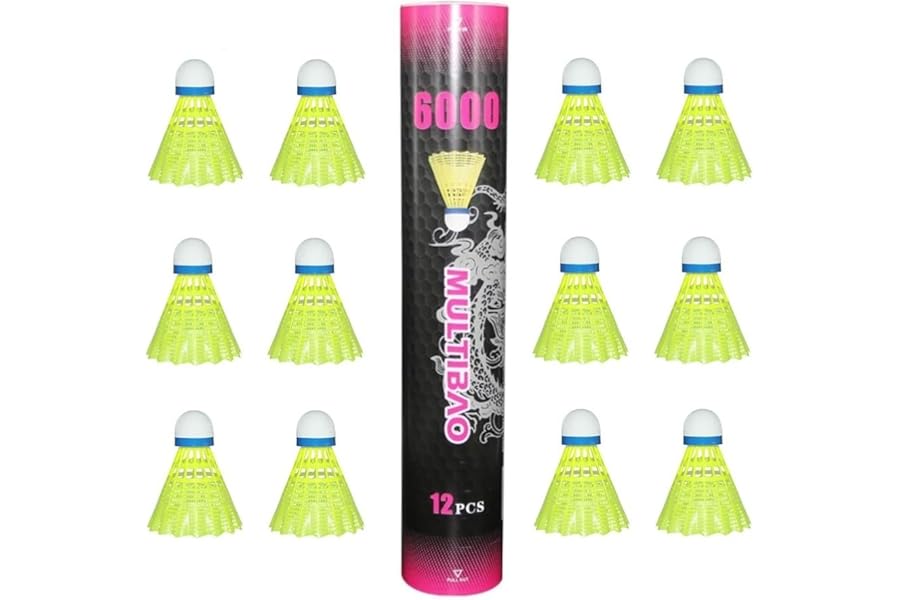Multibao 12PCS Nylon Badminton Shuttlecocks Durable Windproof & High-Speed 77-79 For Indoor Outdoor Sports Activities Game Practice