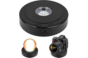 QENETY Espositore girevole a LED, base girevole con luce bianca colorata, base di visualizzazione USB, base con 4 modalità di rotazione e 8 modalità di illuminazione per l'arte in vetro con cristalli