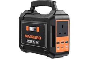 MARBERO Portable Power Station 98Wh Large Battery Pack 100W(150W Peak) Solar Generator Camping Backup with AC Plug Socket with LED Light for Outdoor Adventure RV Trip Home Blackout Emergency