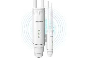 WONLINK Ripetitore WiFi Esterno, 1200Mbps WiFi Extender Esterno Dual Band 5GHz&2.4GHz Access Point Esterno con 24V PoE Power, Porta Ethernet, 2*Antenna ad Alto Guadagno, Impermeabile IP66