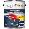 Driveway Restorer Paint For Tarmac, Asphalt, Stone, Brick & Block - High Performance Tarmac Paint For Driveways (Black, 5 Litre)