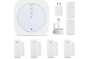 YISEELE Allarme Casa Senza Fili con APP (Supporto Wi-Fi 5G), Sistema Allarme casa da 9 Pezzi: Hub, Sensori Finestra, Telecomandi, per Appartamento, Garage, Ufficio, Funziona con Alexa, Google