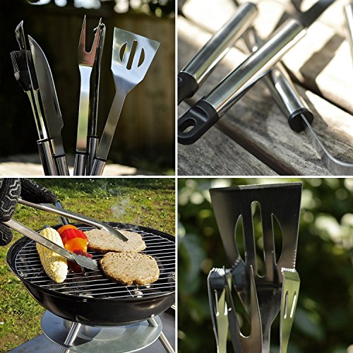 Grillbesteck Set Grillset Profi-Grillbesteck aus rostfreiem Edelstahl mit Tragetasche-Von QMQ - 7