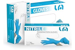 SILEX TECHNOLOGY Guantes de Nitrilo sin polvo RF05 Caja de 100pc Azul.Talla M, Máxima protección, suavidad y elasticidad. Indicado para hospitales, alimentación, automoción, etc.