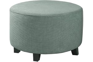 ACDLER Terciopelo Funda Otomana Elástica Funda De Puff Redondo Polvo Funda Reposapies Retirable Lavable Lavable Funda De Reposapiés Cubierta Taburete Ottoman Cover Para Sala ( Color : A15 , Size : 50-58CM )