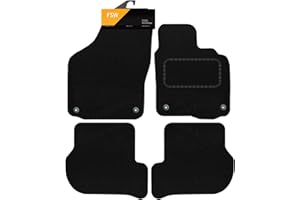FSW - Car Floor Mats Fit Volkswagen Golf MK6 2008-2012 - Tailored Mats - Black Carpet - Anti Slip Mat - Non Slip Car Floor Mat, Fitted With Clips & Granulated Backing - 4 Pc Floor Mat Only
