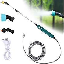 Vegena Spruzzatore Elettrico, Spruzzatore A Pressione, Spruzzatore Elettrico Per Piante, Spruzzatore A Batteria Con 3 Ugelli Regolabili E Tubo Da 5 M Per Giardino, Cantina, Prato