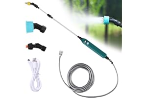 Tendak Elektryczny opryskiwacz do roślin ogrodowych, akumulatorowy, opryskiwacz ogrodowy z 3 regulowanymi dyszami i wężem o długości 5 m, opryskiwacz ogrodowy ze wskaźnikiem poziomu baterii