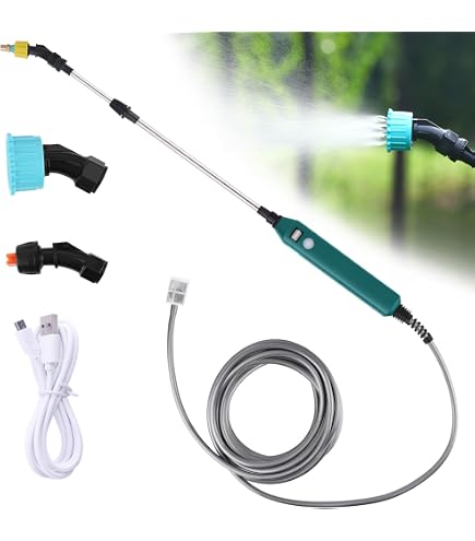 Pulvérisateur électrique De Jardin - Lance Télescopique 32-60 Cm, Tuyau 5 M, 3 Buses, Rechargeable USB