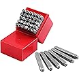 Gueenky 36 Pcs Number and Letter Punch Set, 6mm Metal Stamping Tool Set, A-Z, 0-9, &, Letter Number and Symbols Stamp Punch for Stamping Metal Wood Plastic Leather