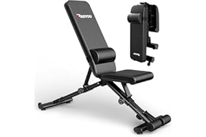 PASYOU Panca Pesi Palestra Regolabile con 90 Gradi Panca Addominali Multifunzione Panca Piana Inclinabile Pieghevole 400 KG Capacità di Peso
