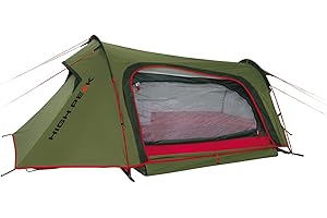 High Peak 10186 Tente randonnée Forme Tunnel Mixte Adulte, Vert Pest/Rouge, 260 x 200 x 90/60 cm