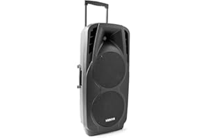 Vonyx SPX-PA921 Enceinte Sono Portable avec Deux Microphones UHF - 1000W, Bluetooth, USB/SD/MP3, Double Woofer 10", Batterie Intégrée, avec Poignée Télescopique et roulettes pour Les Déplacements