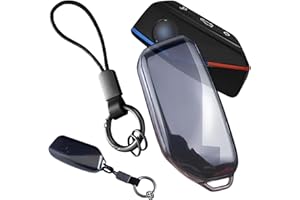 ZERQUELL Funda Llave TPU, Funda Llaves Coche Carcasa Llave Con Llaveros para BMW 2/3/5/7 Serie, U06 X1 U11 X2 U10 X4 X5 X6 X7 XM IX ix1 i4 i5 i7 M3 M5 G05 G07 G70 G81, 4 Botones (Transparente Negra)