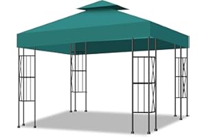 Inoamity - Lona para techo (3 x 3 m, impermeable, para pérgola/cenador, funda extraíble anti-UV, alta resistencia (poliéster 300D) - Protección solar para jardín, terraza, camping y playa, verde