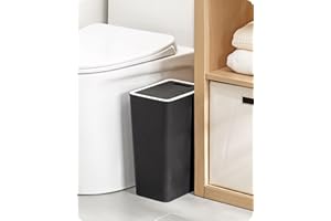 Baffect Empuje el Cubo de la Cocina con la Tapa, Empuje la Tapa Cubo de Basura Cubo de la Basura Empuje el Cubo de la Cocina Cubo de la Basura Negro con la Tapa del Empuje 8L (Negro)
