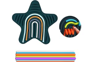 MELODITRUNK Star Stella Sensorik Activity Board, Verde Silicone Sensory Fidget Gioco Toys con 11 Aste per Bambini dai 3 Anni e Adulti, Giocattolo Sensoriale Double Face per Alleviare lo Stress, ADHD e Autismo
