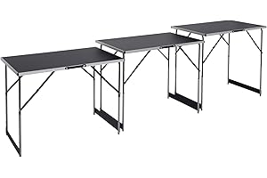 Meister Multifunktionstisch 3-teilig - 30 kg Tragkraft je Tisch (100 x 60 cm) - 4-fach höhenverstellbar - Klappfunktion / Beer-Pong Tisch / Tapeziertisch / Flohmarkttisch / Beistelltisch / 4357760