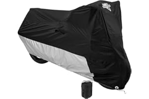 Nelson-Rigg Deluxe Motorcycle Cover, Weather Protection, UV, Air Vents, Heat Shield, Windshield Liner, Compression Bag, Grommets, Large fits Sport Bikes and Small/Medium Cruisers