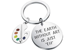 MYSOMY Artist Paint Palette and Brush Charm Pendant Keychain Earth Without Art is Just EH Painters Jewelry Artist Gift Art Student Art Teacher Gifts