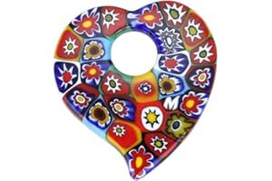 GlassOfVenice Elegante Pendente Cuore Millefiori - Multicolore