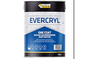 FOXCUP Evercryl Black Fibre Reinforced Flat Roofing Coat Sealant Paint 2 x 5 Kg
