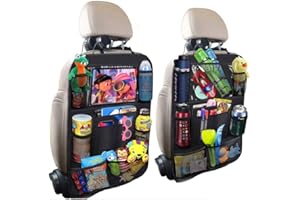FEimaX 2 Piezas Organizadores para Coche, Organizador Asiento Coche Impermeable, Organizador de Asiento Trasero de Tela Oxford, Protector Asiento Coche para Niños con Bolsa de Tableta